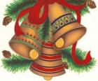 Набор из трех колоколами украшенные рождественские украшения